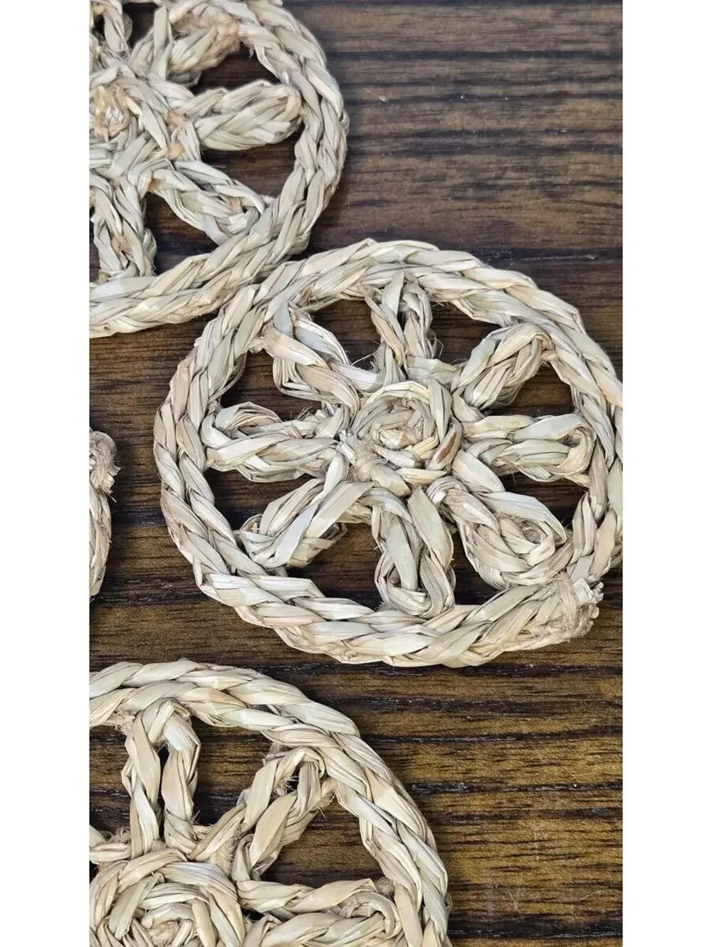 Handmade Woven Sunburst Coasters, Set of 4